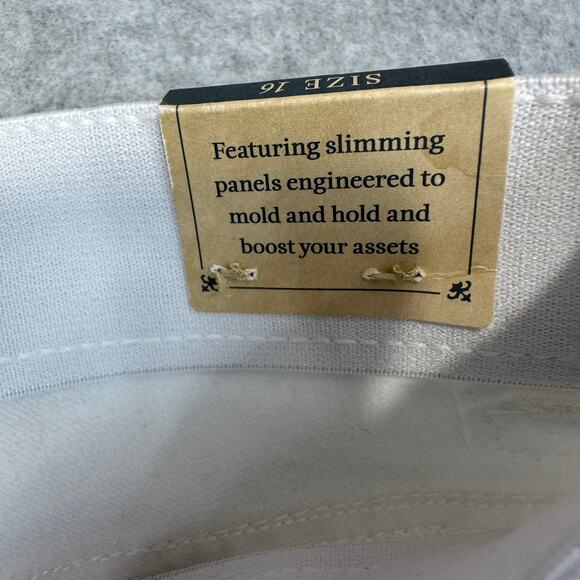 Democracy Ab Technology Booty Lift Jeans Womens Sz 16 White Frayed Hem High Rise - Picture 6 of 16